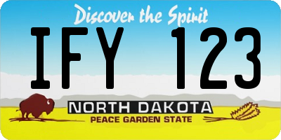 ND license plate IFY123
