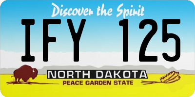 ND license plate IFY125