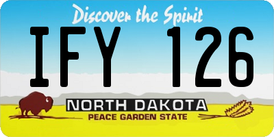 ND license plate IFY126