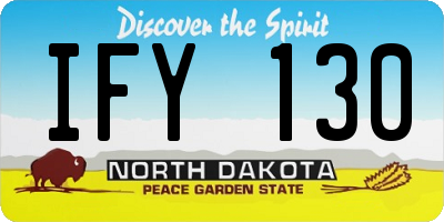 ND license plate IFY130
