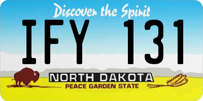 ND license plate IFY131