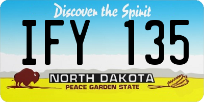 ND license plate IFY135