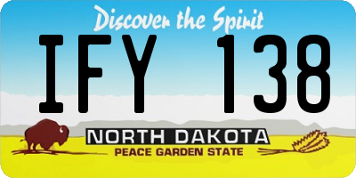 ND license plate IFY138