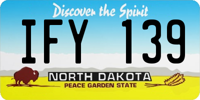 ND license plate IFY139