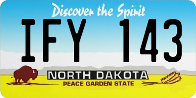ND license plate IFY143