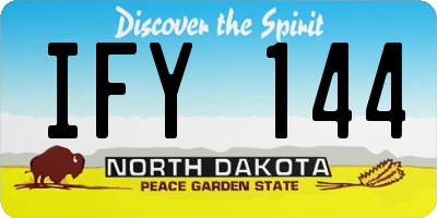 ND license plate IFY144