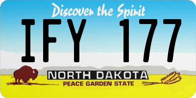 ND license plate IFY177