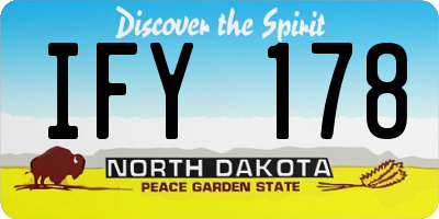 ND license plate IFY178