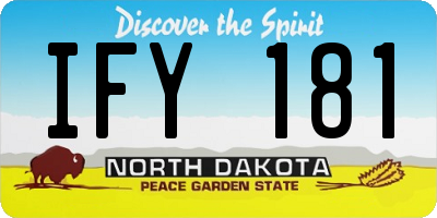 ND license plate IFY181