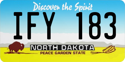 ND license plate IFY183