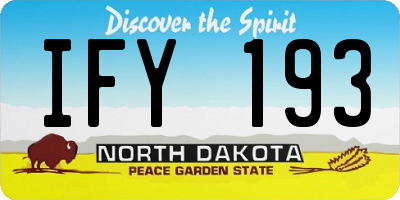 ND license plate IFY193