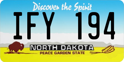 ND license plate IFY194
