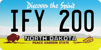 ND license plate IFY200