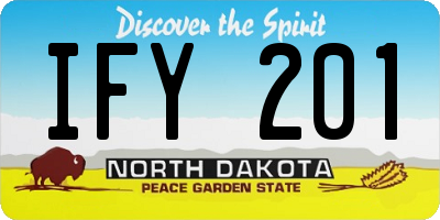ND license plate IFY201