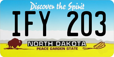 ND license plate IFY203