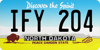 ND license plate IFY204