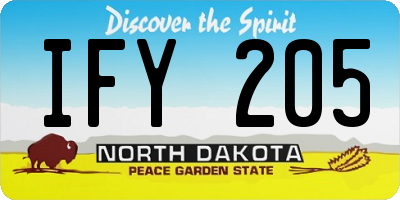 ND license plate IFY205