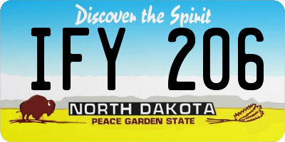 ND license plate IFY206
