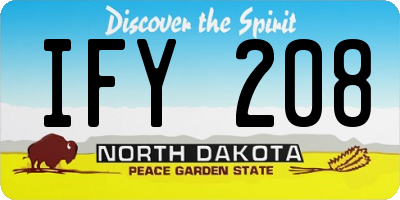ND license plate IFY208