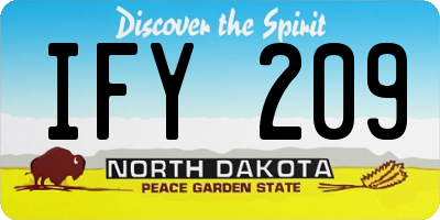 ND license plate IFY209