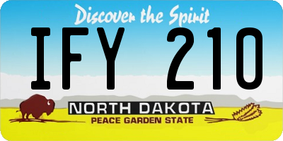ND license plate IFY210