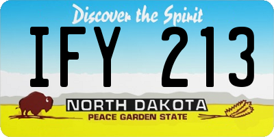 ND license plate IFY213