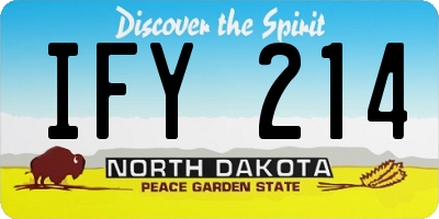 ND license plate IFY214