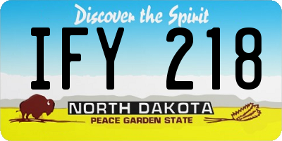 ND license plate IFY218