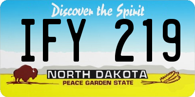 ND license plate IFY219