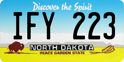 ND license plate IFY223