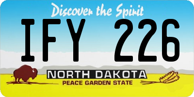 ND license plate IFY226