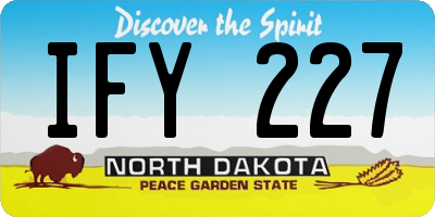 ND license plate IFY227