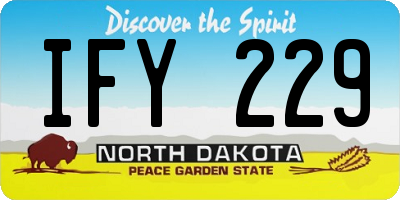 ND license plate IFY229