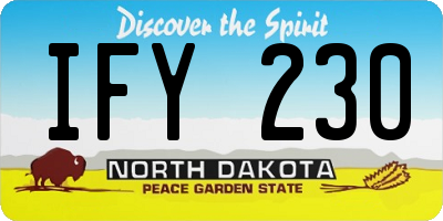 ND license plate IFY230