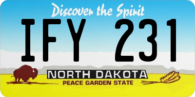 ND license plate IFY231