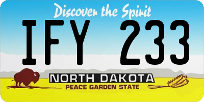ND license plate IFY233