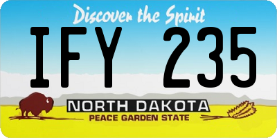 ND license plate IFY235