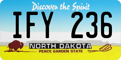 ND license plate IFY236