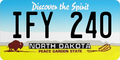 ND license plate IFY240