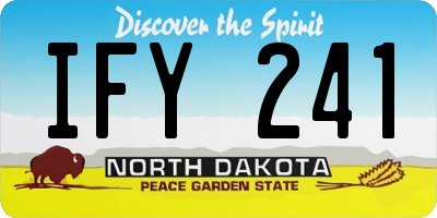 ND license plate IFY241