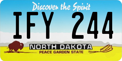 ND license plate IFY244