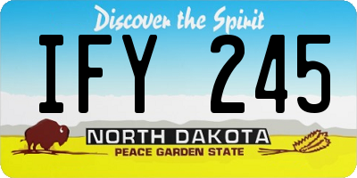 ND license plate IFY245