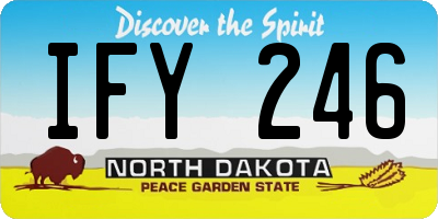 ND license plate IFY246