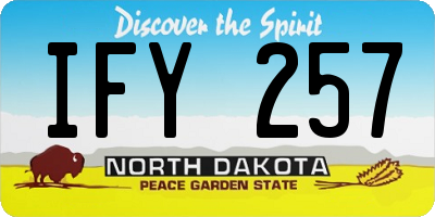 ND license plate IFY257