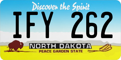 ND license plate IFY262