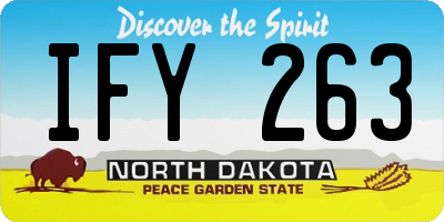 ND license plate IFY263