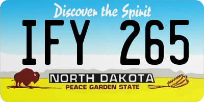 ND license plate IFY265