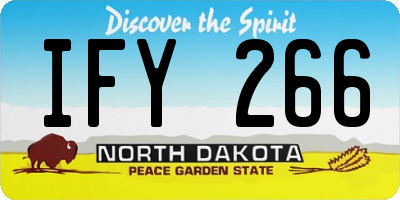 ND license plate IFY266