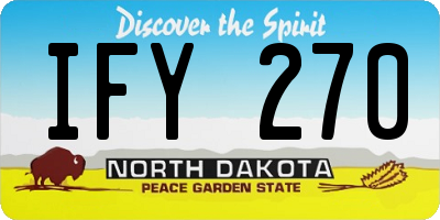 ND license plate IFY270
