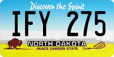 ND license plate IFY275